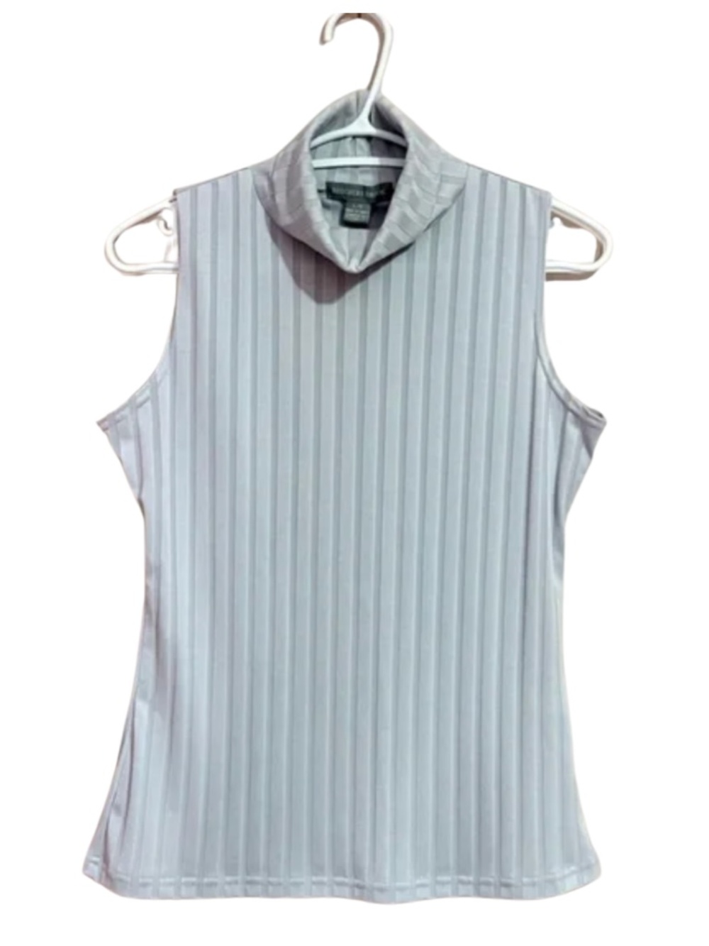 Vintage 90s Beechers Brook Gray Ribbed Sleeveless Turtleneck - Size Large EUC